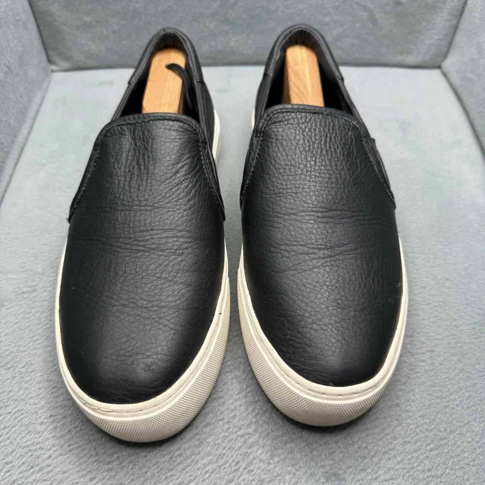 UGG Jass Men's Size 10 Black Leather Slip-On Sneakers Casual Shoes